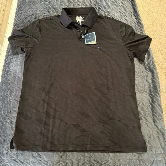 TailorByrd NWT Men’s Black Textured Polo - Picture 2 of 9